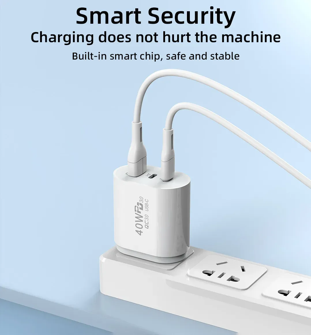 40W 3A 3 Ports Cell Phone Chargers Dual PD Type c Wall Fast Charging Power Adapters For Samsung s20 s22 Utral Htc Xiaomi