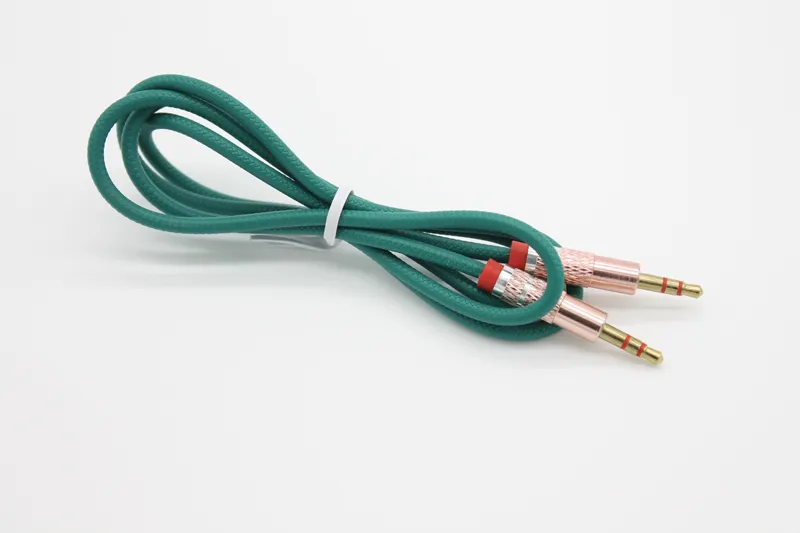 Dual Male AUX Audio Cable Cord 1m/3ft 3.5mm Gold-plated Plug TPE Embossed by DHL 100+
