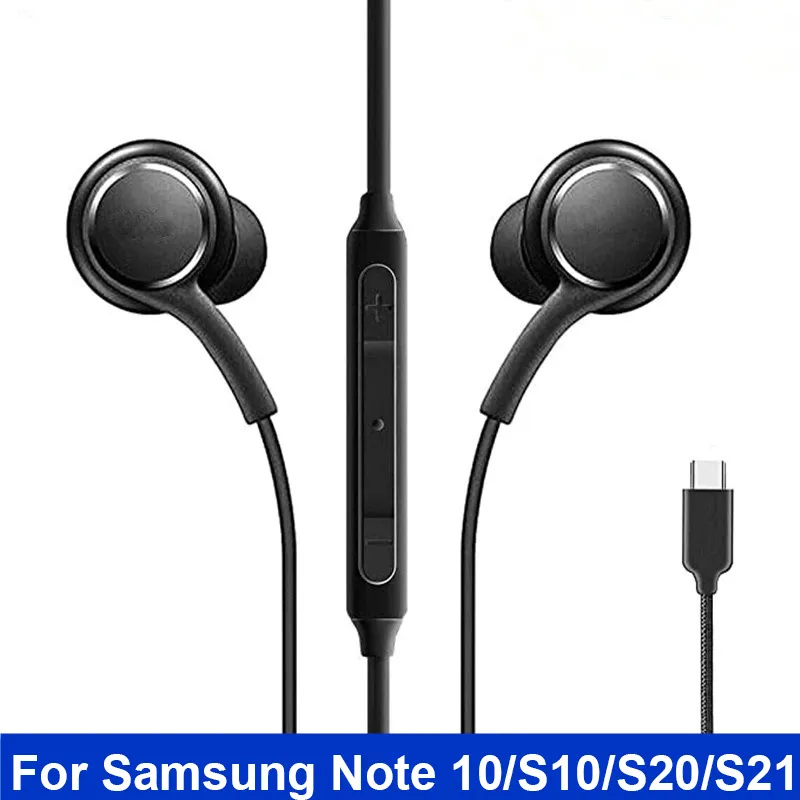 Spartan Portable Wired Headset for Samsung Note 10 S10 S20 Plus S21 ultra Earphones Type C Headphones Earbuds Headphone Stereo With Mic
